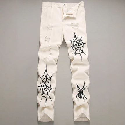High Street Vibe Style Loose Straight Wide Leg Pants American Spider