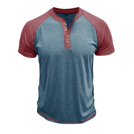 Men's Short Sleeve European And American Color Matching Top
