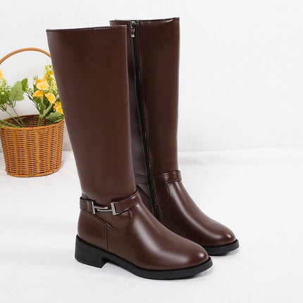 Women's Winter Chunky Heel Round Head Knight Over The Knee Boots