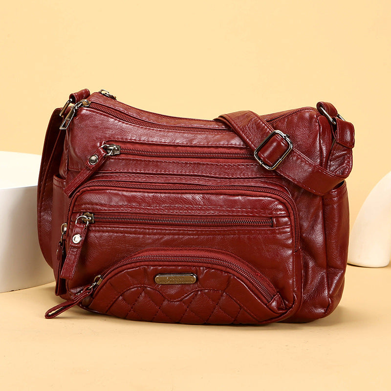 New Fashion Soft Leather Trendy Casual One-shoulder Crossbody