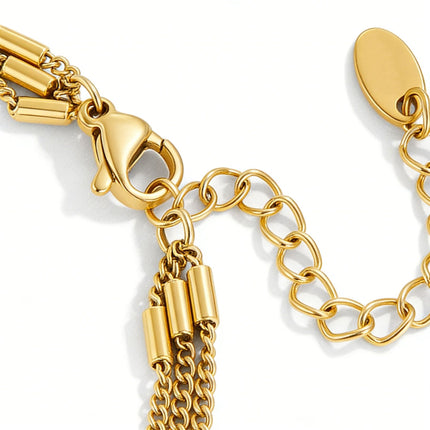 Stainless Steel Plated Minimalist Multi-Layer Bracelet