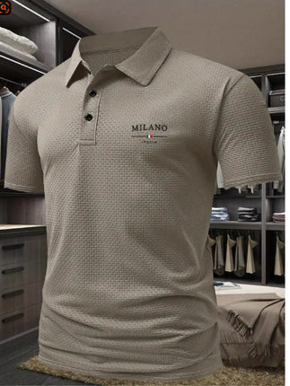 Men's Printed Short-sleeved Lapel Shirt Polo