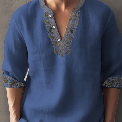 3D Digital Printing Bamboo Linen Long Sleeve European And American