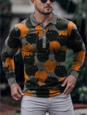 Fashion New Men's 3D Printed Long-sleeved Top