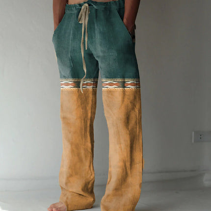 Men's Linen Printed Loose Casual Pants