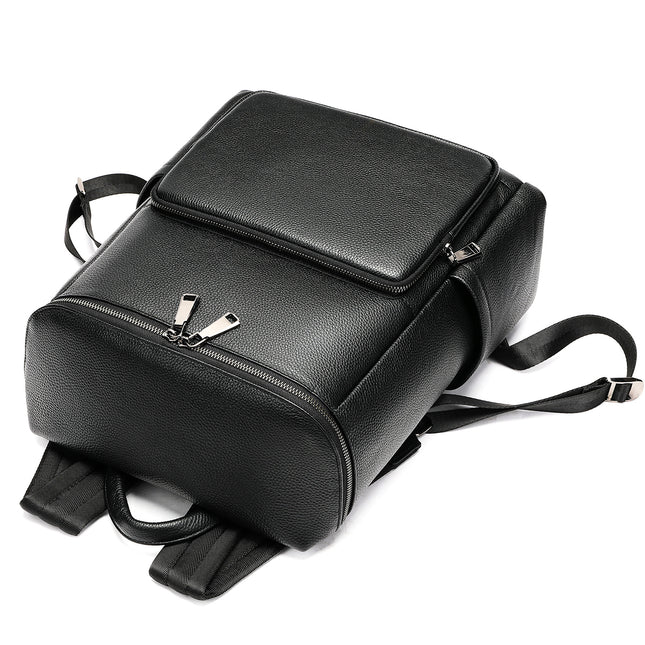 Mens Leather Commuter Casual Laptop Backpack