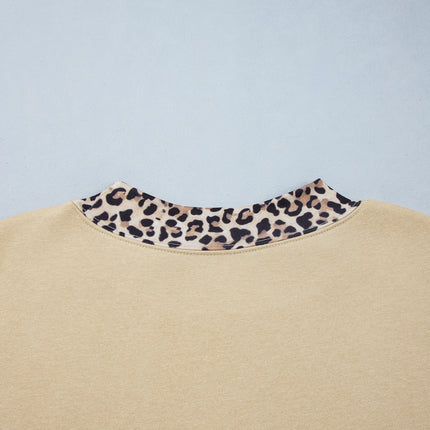 Parchment Plus Size Leopard Trim Mock Neck FAITH Graphic Sweatshirt