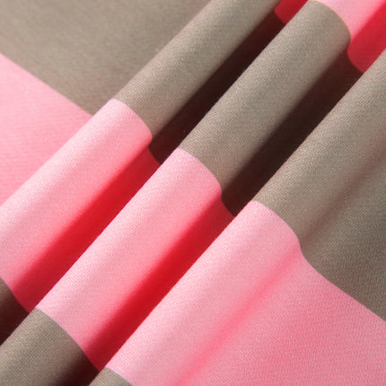 Pink Stripe Raw Seam Patchwork Drop Shoulder Plus Size Sweatshirt