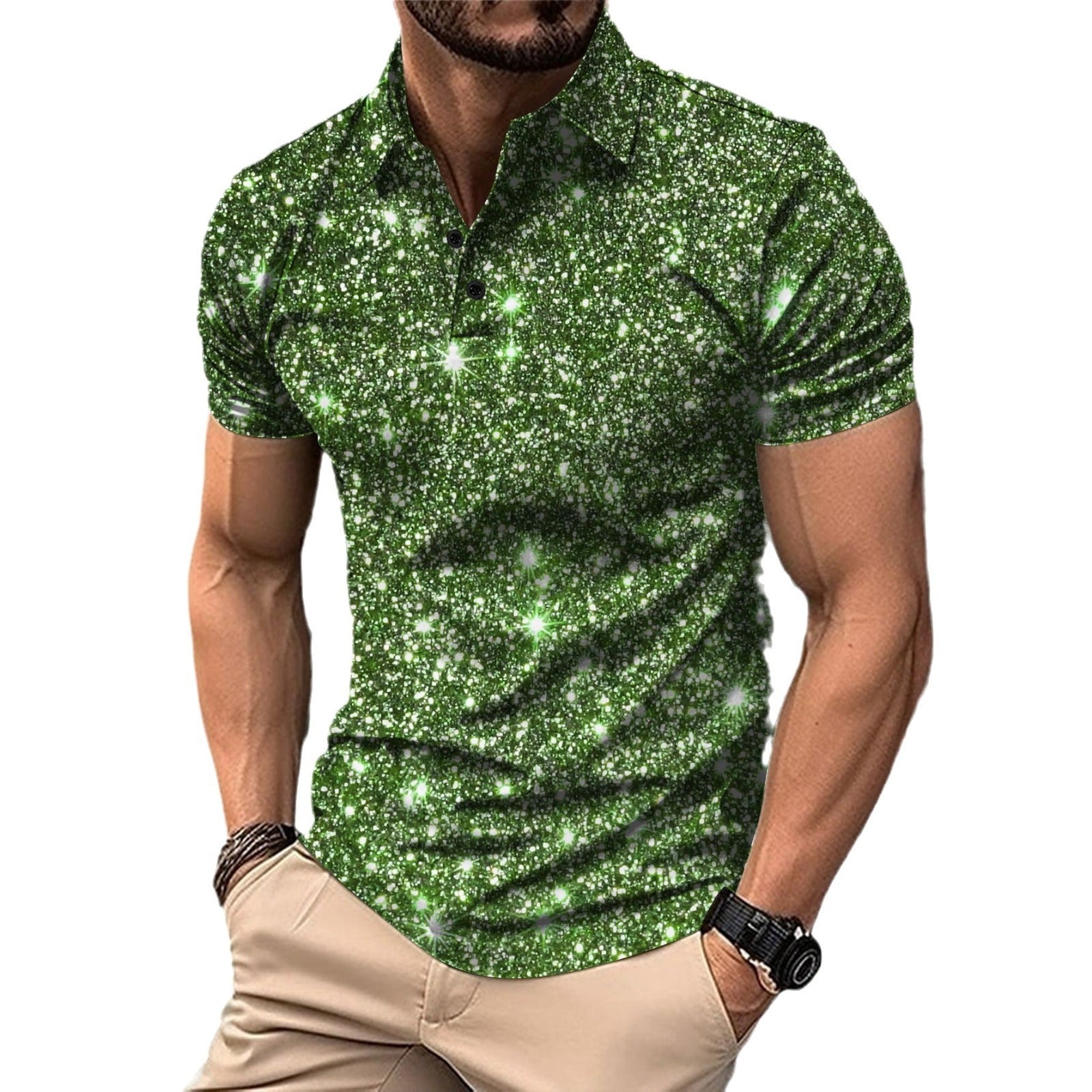 Polo Shirt Digital Printing Button Street Casual T-shirt