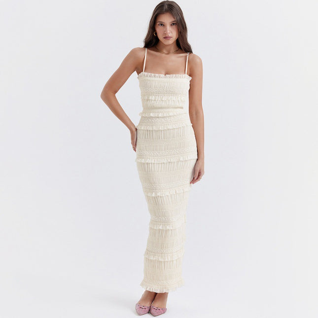 High-elastic Sequin-trimmed Strap Dress