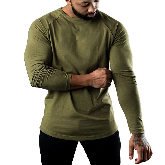 Long Sleeve Tight Sports T-shirt Round Neck Quick-drying Exercise Top