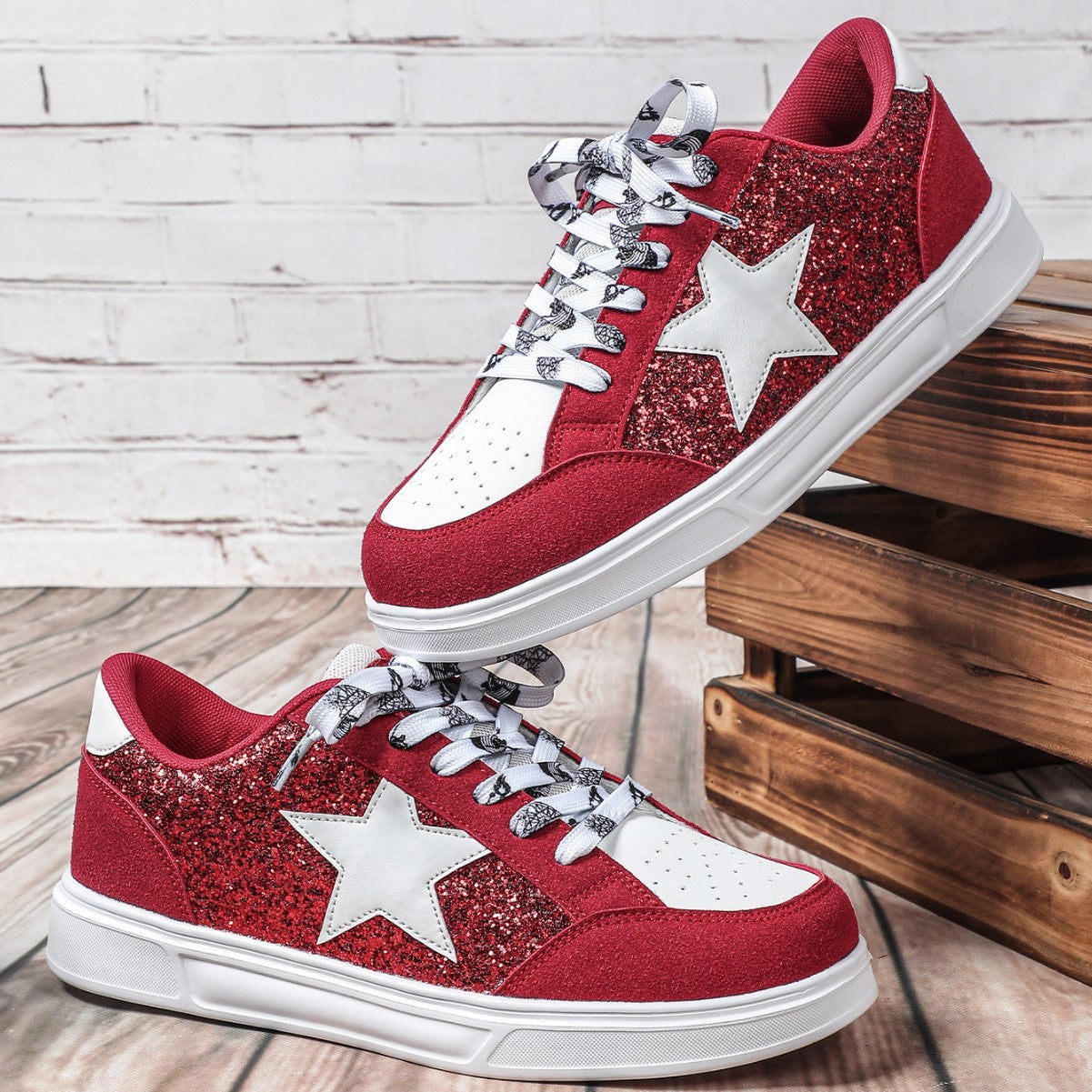 Women's Trendy Casual Sneaker Couple Leopard Print All-match Sequins