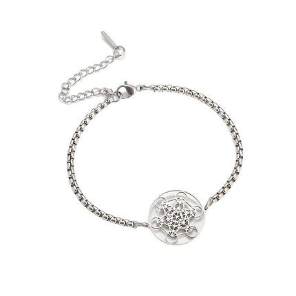 Womens Hollow Ring Six-Loop Pendant Bracelet