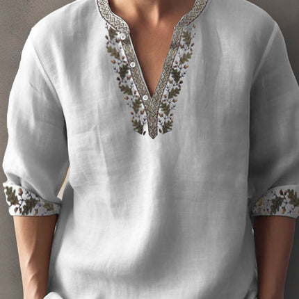 3D Digital Printing Bamboo Linen Long Sleeve European And American