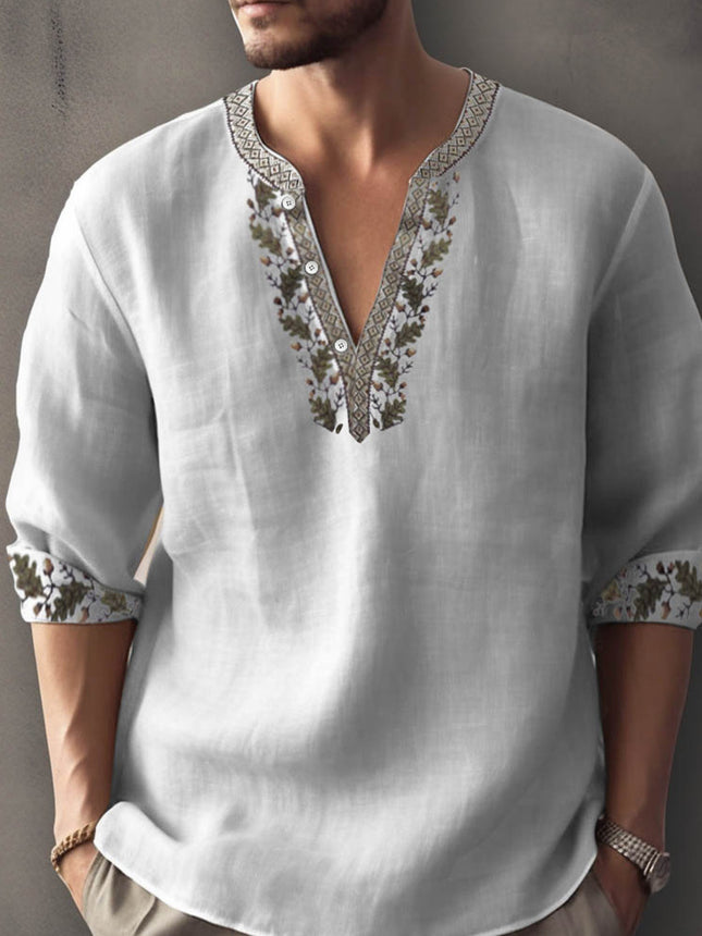 3D Digital Printing Bamboo Linen Long Sleeve European And American