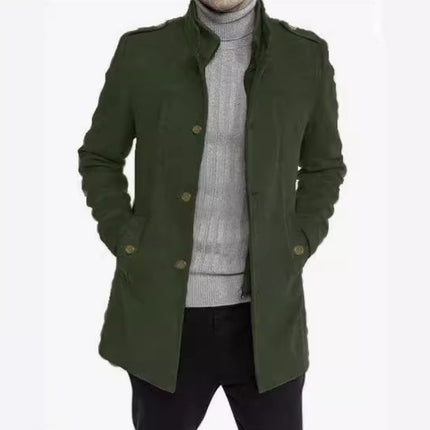 Wool Mid-length Zipper Plus Size Fake Two-pieces Coats