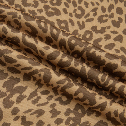Khaki Plus Size Leopard Print Western Star Patched Jogger Pants