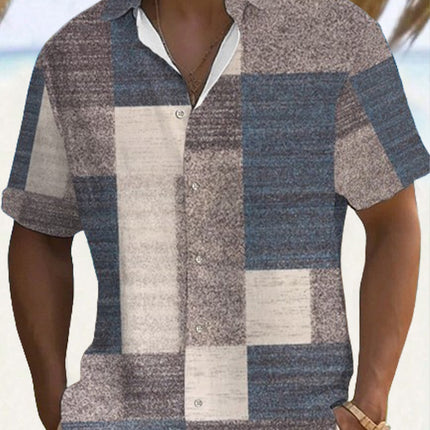 Retro Men's Fashion Plaid Printed Casual Shirt
