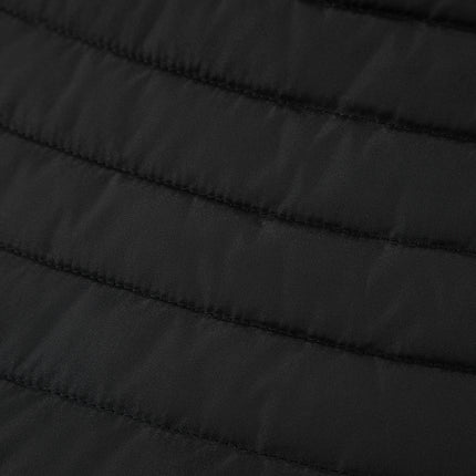 Black Solid Color Quilted Zip-up Puffer Jacket