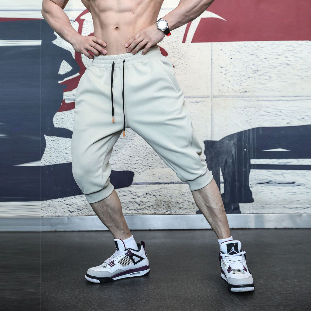 Leisure Sports Daily Outdoor Cropped Trousers Patchwork Pocket Zipper Leg Shaping Thread