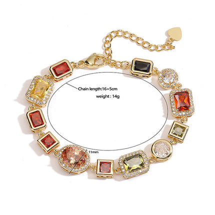 Retro Light-luxury Geometric Jewelry Set Featuring A Bracelet And Necklace