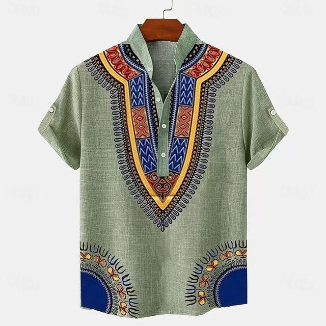 Men's Fashion Personalized Button Linen Leisure Shirt