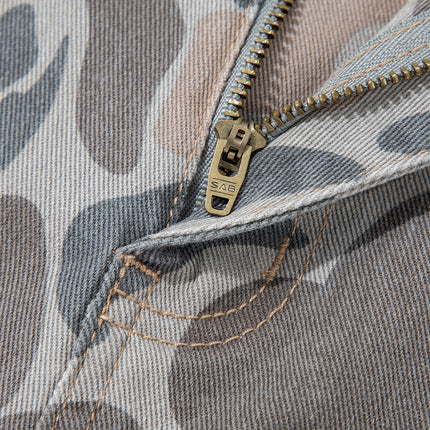 Multicolour Plus Size Camouflage Print High Rise Barrel Jeans