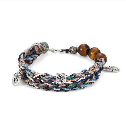 925 Sterling Silver Hand-braided Bracelet For Men And Women