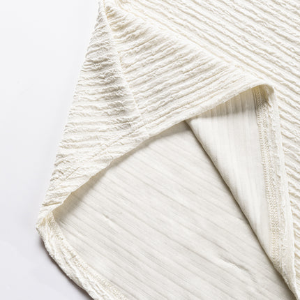 Pale Khaki Textured Wide Sleeve V Neck T Shirt