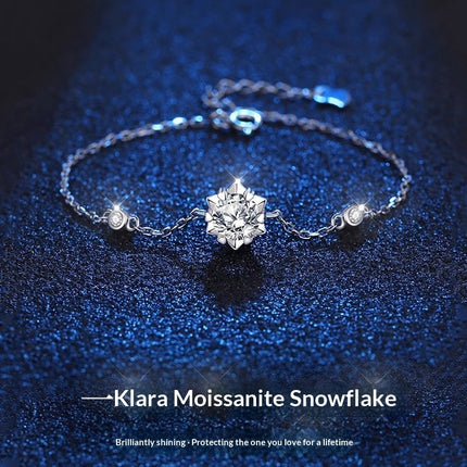 Sterling Silver Snowflake Moissanite Necklace Set For Women