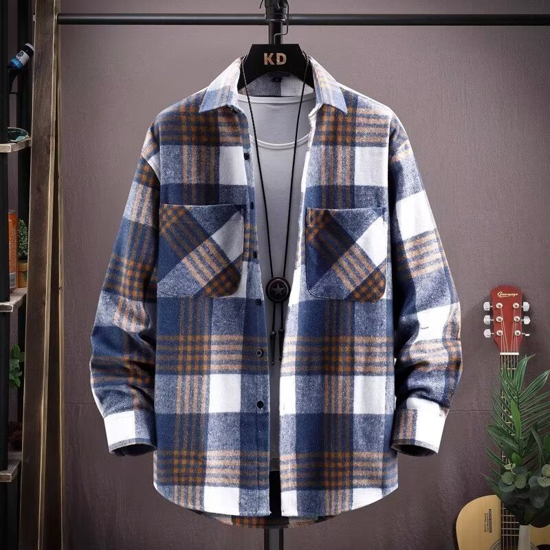 Handsome Lapels Shirt Coat Trendy Men