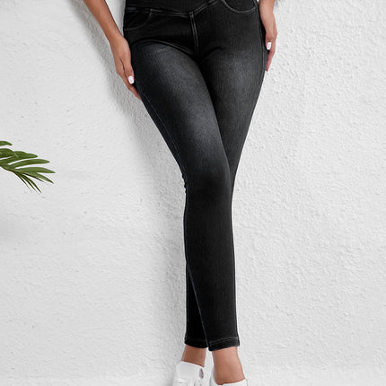 Black Arched Waist Stretchy Slim Fit Jeggings