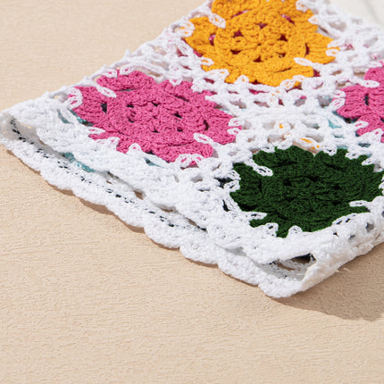 White Floral Crochet Splicing Sleeve T Shirt Dress