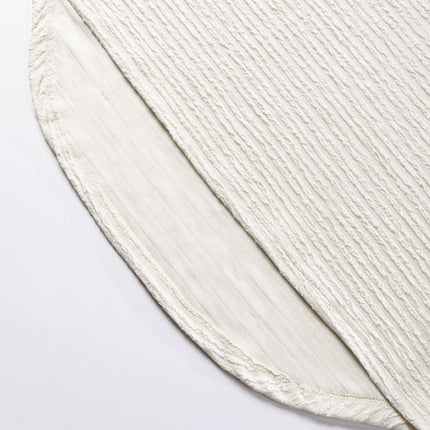 Pale Khaki Textured Wide Sleeve V Neck T Shirt