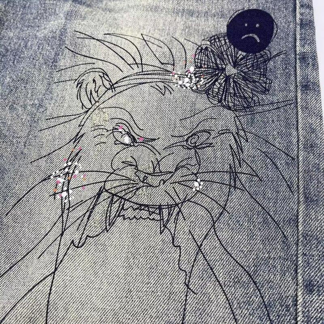 Personalized Letter Jeans Hip Hop Ins Trendy High Street