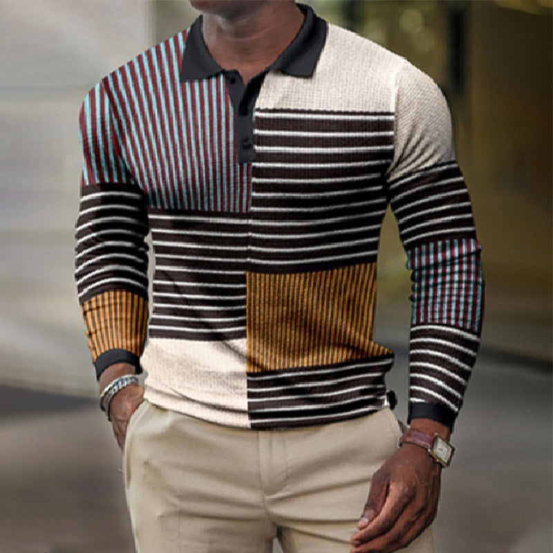 Fashion New Men's 3D Printed Long-sleeved Top