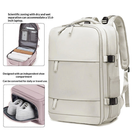 Mens Casual Travel Waterproof Laptop Backpack With Dry-Wet Separation