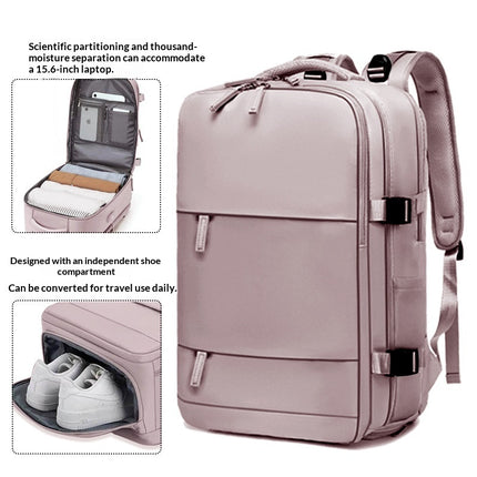 Mens Casual Travel Waterproof Laptop Backpack With Dry-Wet Separation