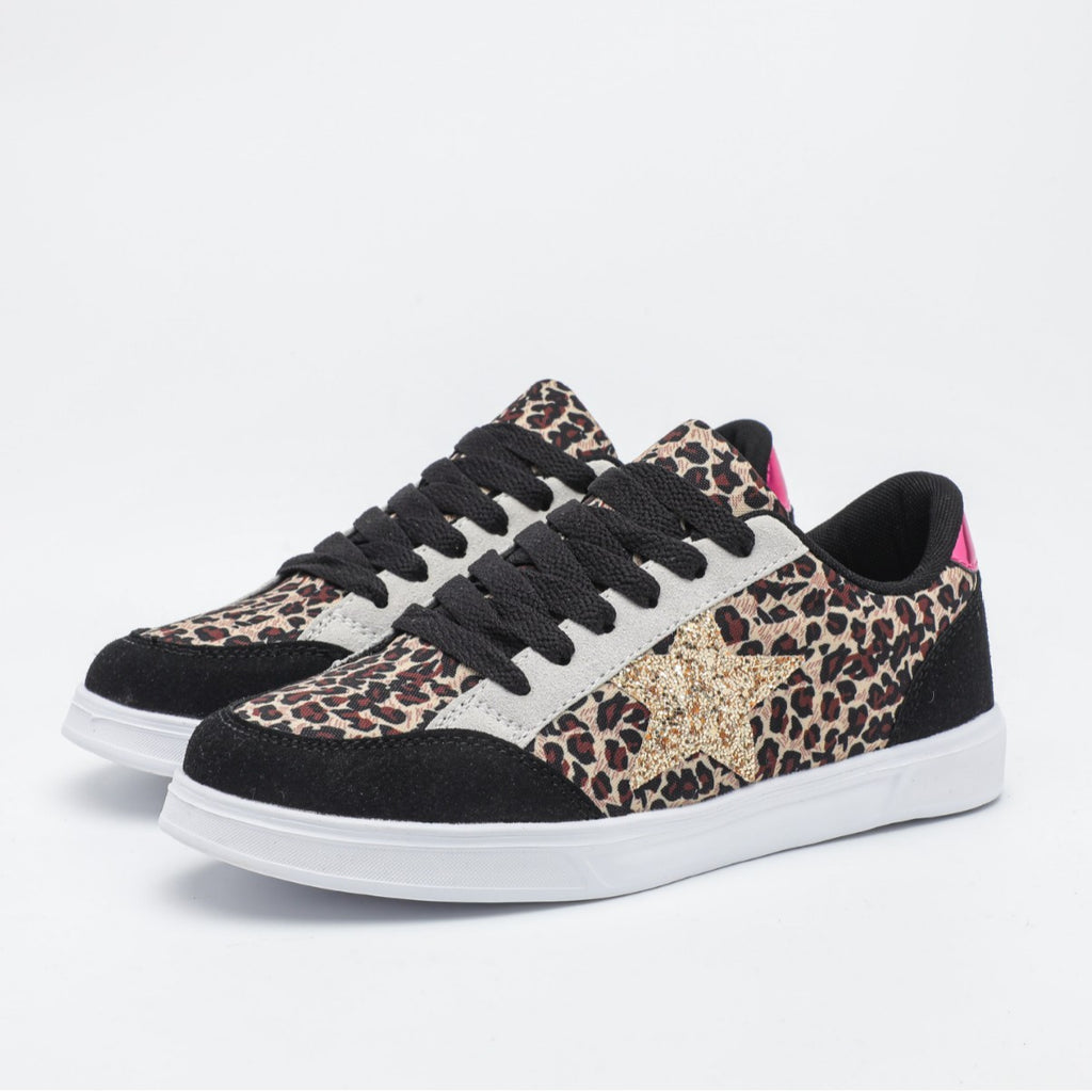 Women's Trendy Casual Sneaker Couple Leopard Print All-match Sequins