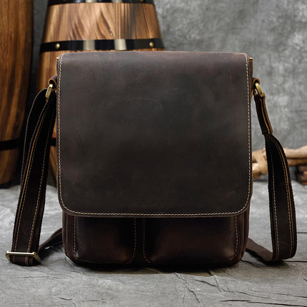 Men's First Layer Cowhide Leather Single-shoulder Bag