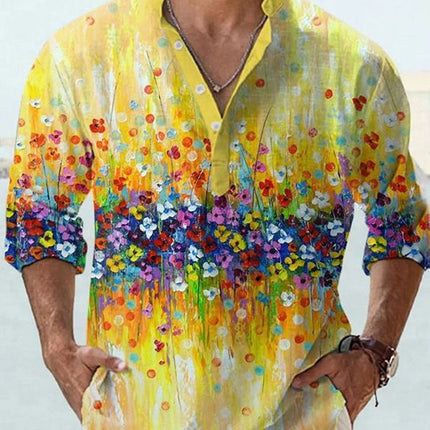 European And American 3D Digital Thermal Transfer Short Sleeve Shirt