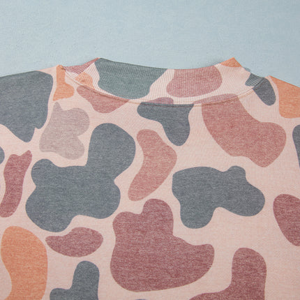 Multicolour Camouflage Western Graphic Plus Size Sweatshirt