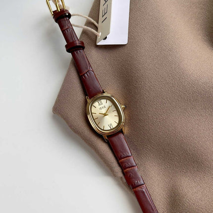 Genuine Leather Small Dial Women's Simple Retro Belt Watch