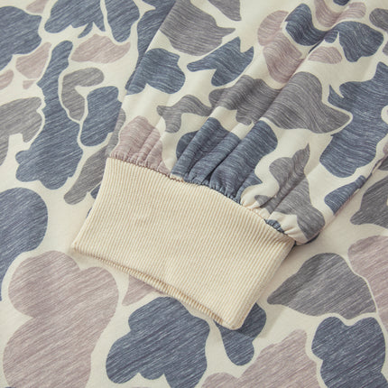 Multicolour Casual Camo V-Neck Buttoned Plus Size Sweatshirt