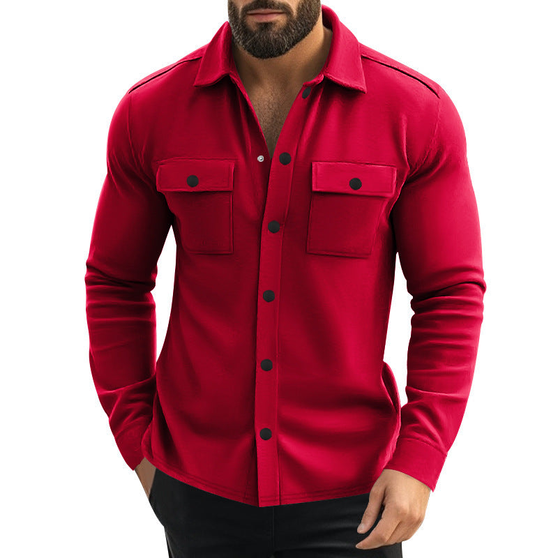Men's Lapel Multi-pocket Single-breasted Jacket