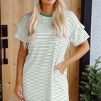 Green Stripe / S / 95%Polyester+5%Elastane
