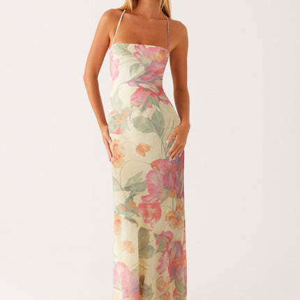 Womens Printed Sleeveless Strap Bodycon Dress