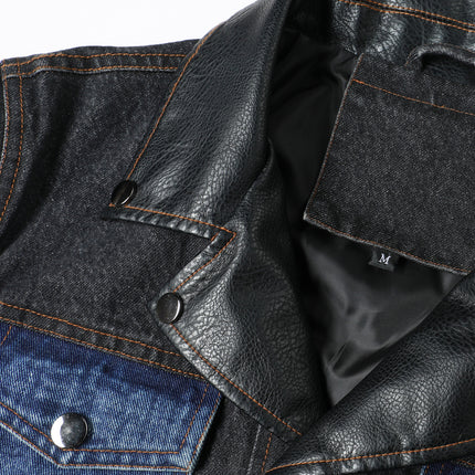Men's Denim Jacket - Patchwork Trendy Style, Autumn Outerwear