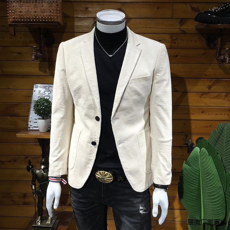 Corduroy Suit Men's Business Slim Fit Casual Small Suit
