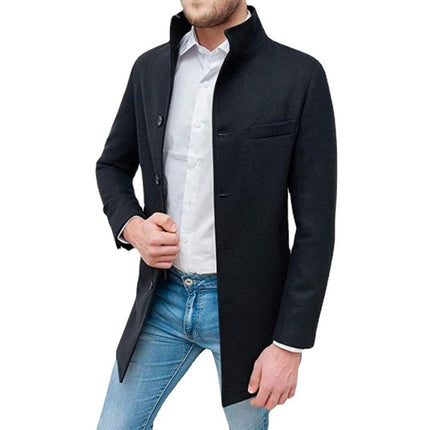 Woolen Coat Stand Collar Coat And Trench Coat
